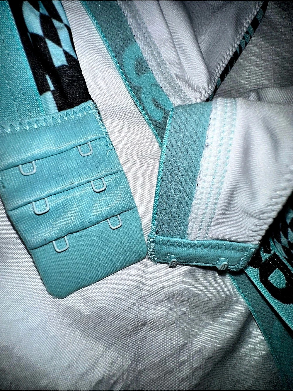 PSD x Playboy Warp Checks Bralette and Boyshort Set Black & Teal Blue XL - Picture 10 of 12